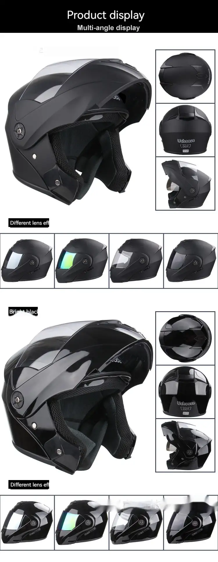 Electric Motorcycle Double Lens Exposed Men And Women Motorcycle Helmet