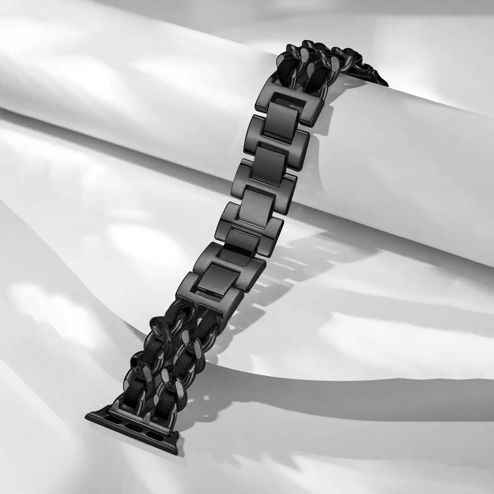 Stainless Steel Double Chain Metal Watch Strap