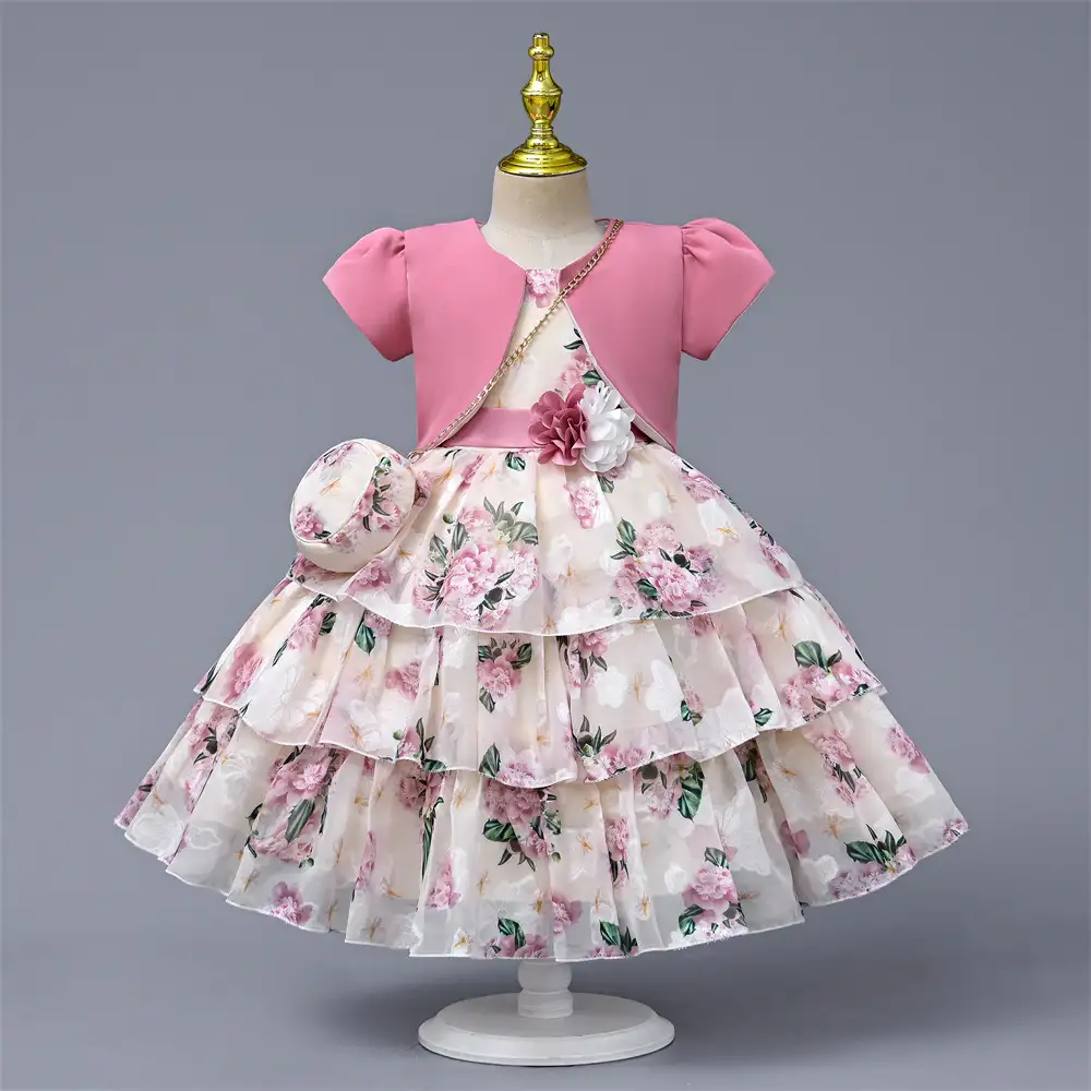 New Dress Girl Short Sleeve Suit Girls' Princess Dress