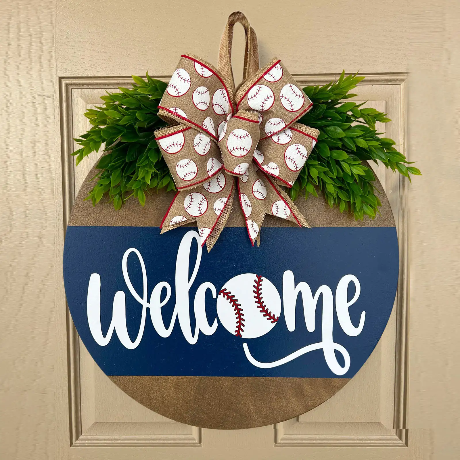 Front Door Decoration Baseball Summer Garland