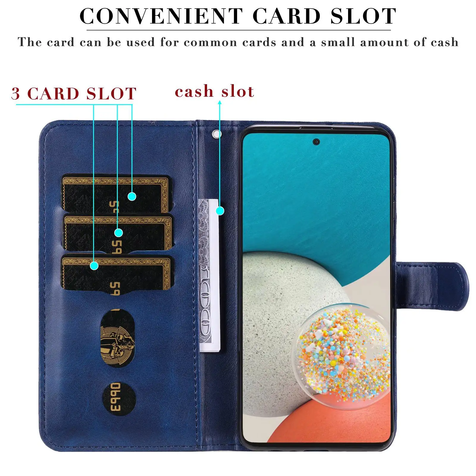 Mobile Phone Leather Case Zipper Wallet Card Holder Protective Case