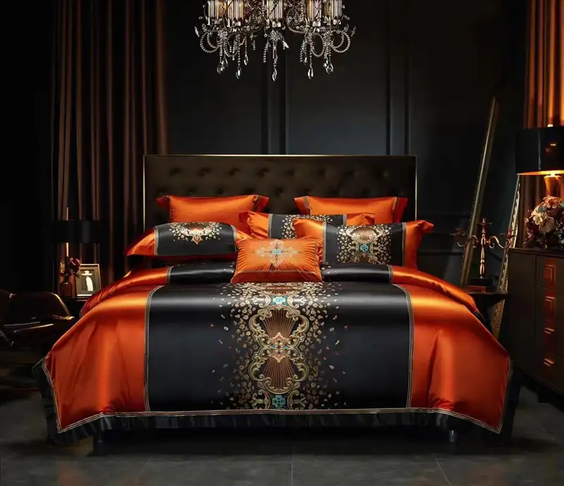 Silk Cotton Embroidery Four-piece Set Bed Sheet Bedspread