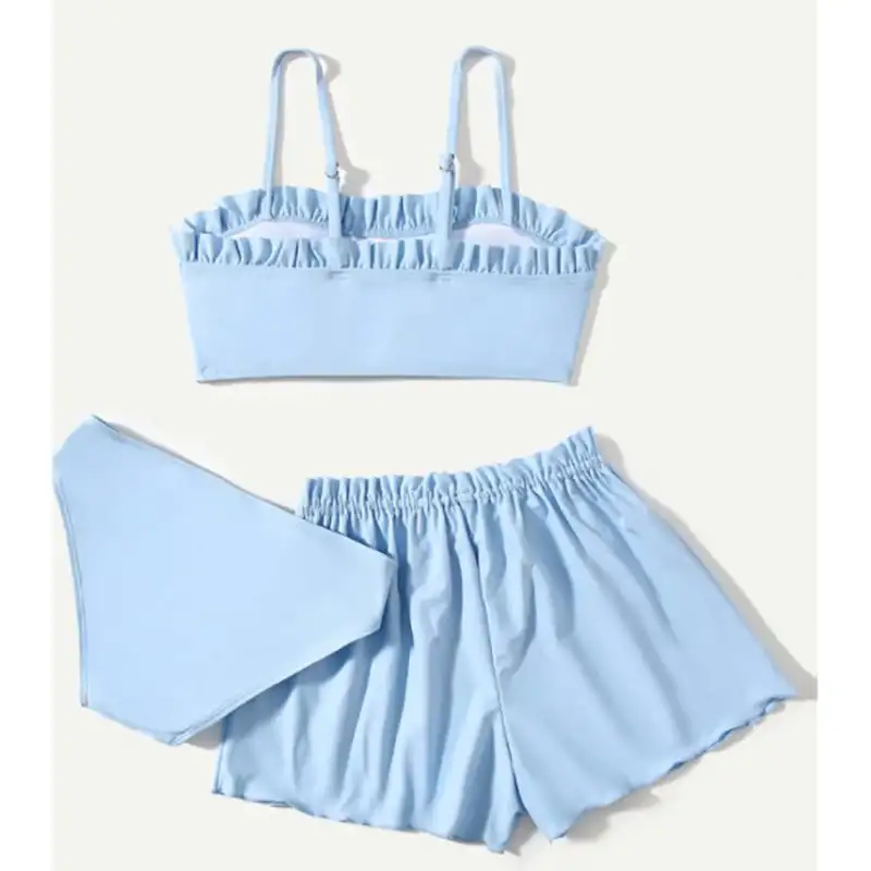 Children's Flounced Split Swimsuit Three-piece Suit