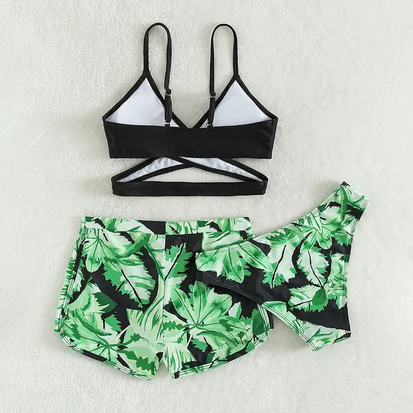 Three-piece Swimsuit Printed Girl