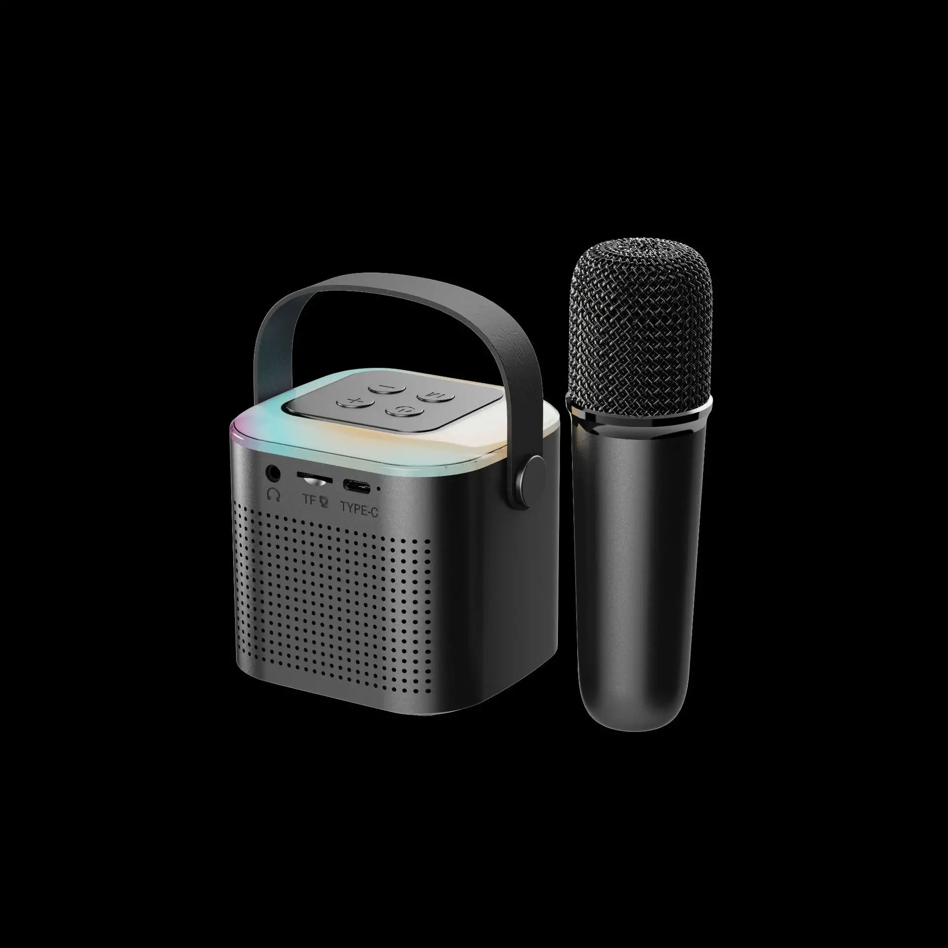 Desktop With Light Bluetooth Karaoke Audio With Microphone