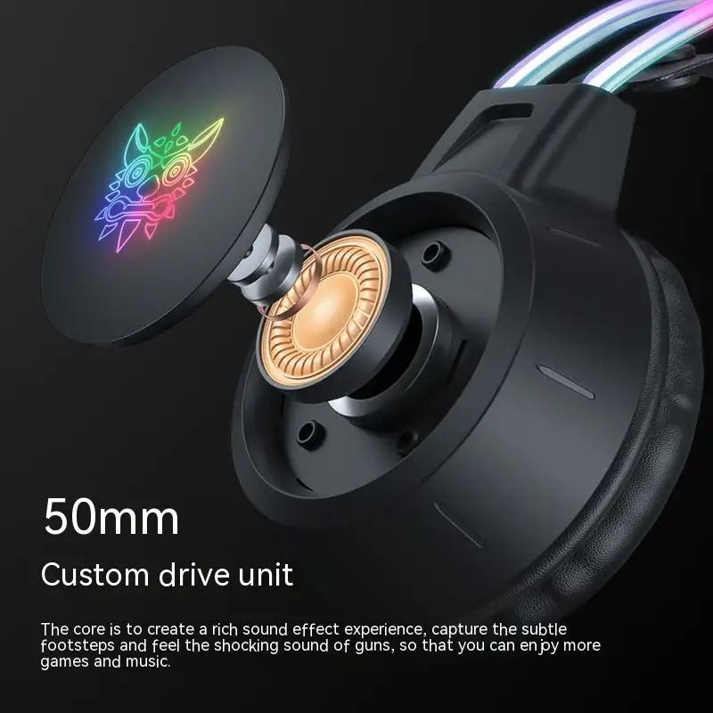 Game Earphone Headset E-sports Wired Computer RGB Luminous