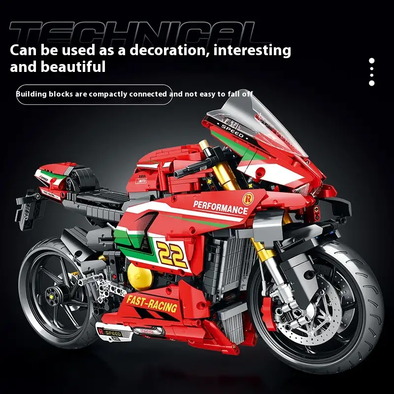 Building Blocks Motorcycle Ornaments Motorcycle Assembled Model Educational Toys