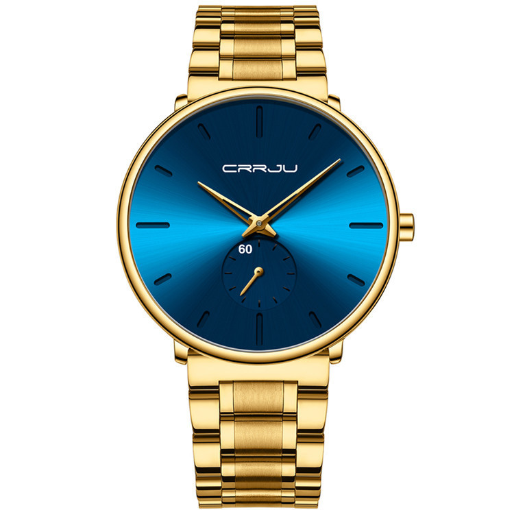 Gold Strap Blue Face