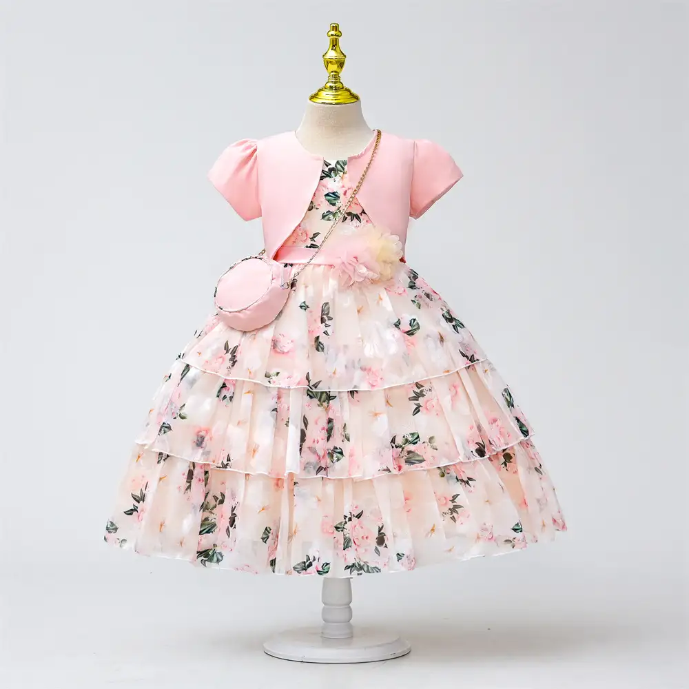 New Dress Girl Short Sleeve Suit Girls' Princess Dress