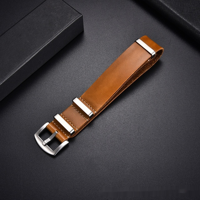 Light Brown Silver Buckle-18mm