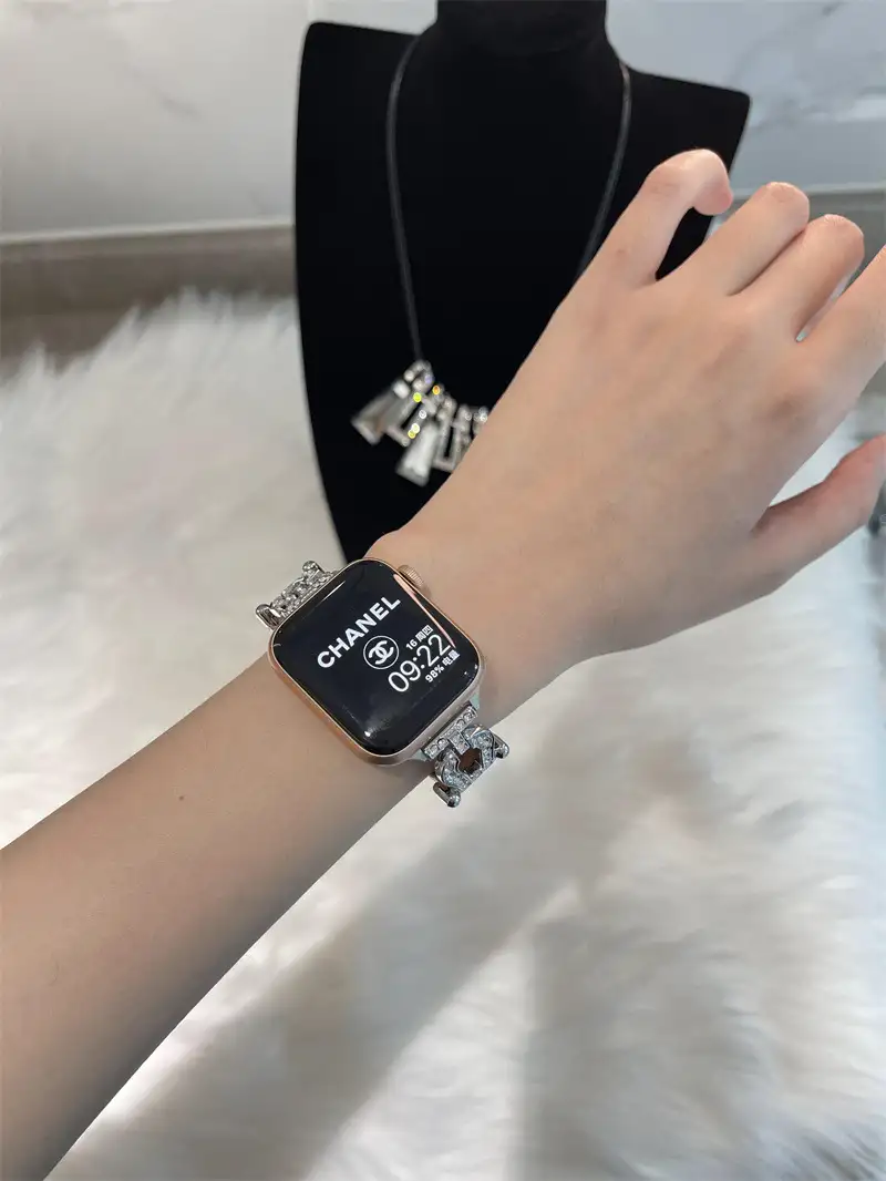 Woven Metal Diamond Strap Suitable For Watch Leather Wristband