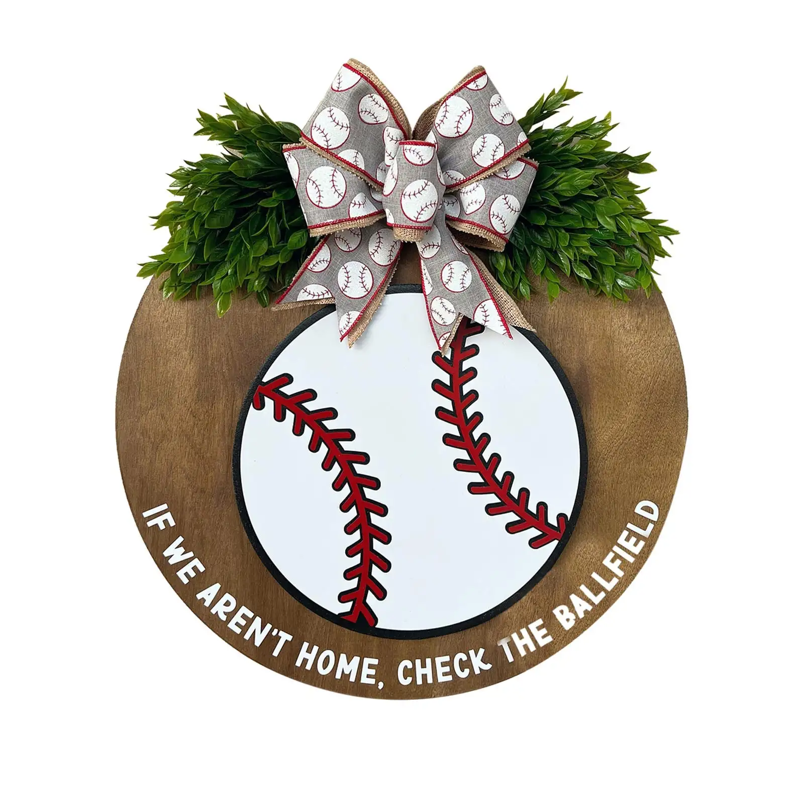 Front Door Decoration Baseball Summer Garland