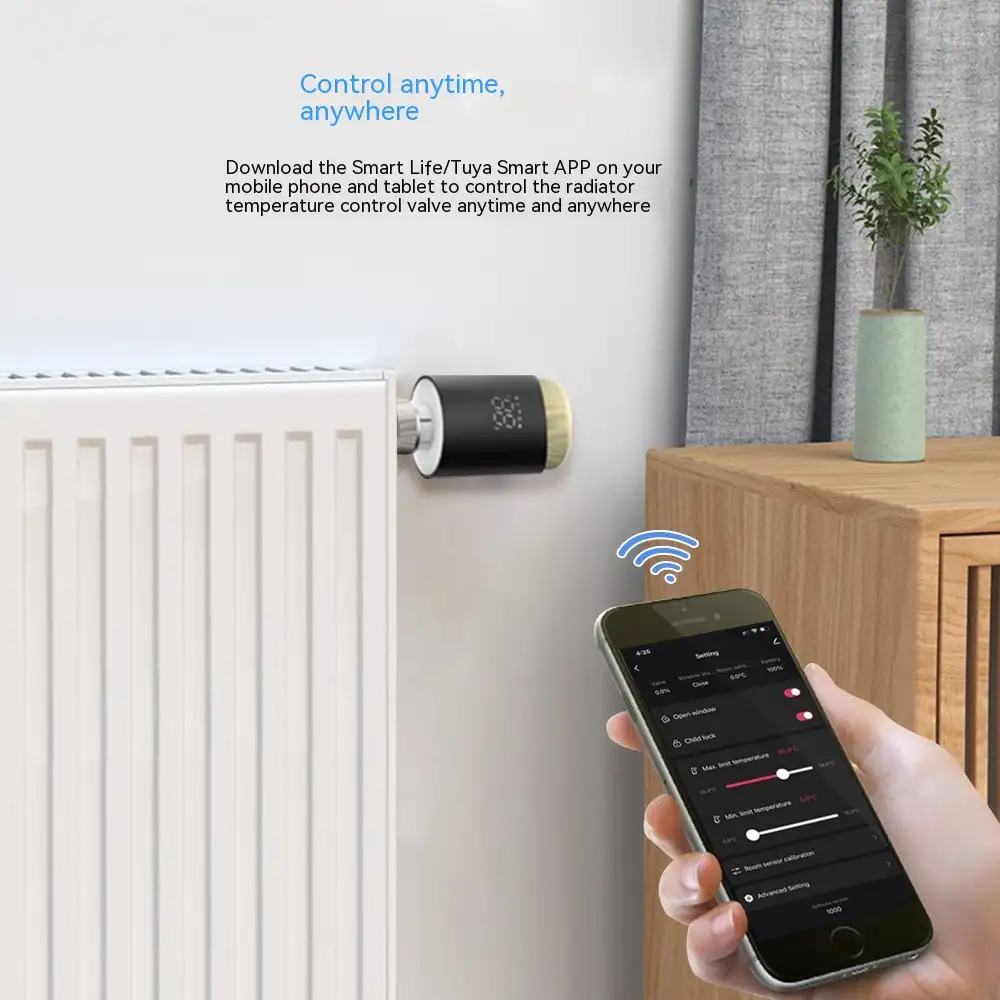 Graffiti Wifi Thermostatic Valve Mobile App Remote Control Smart Temperature Controller