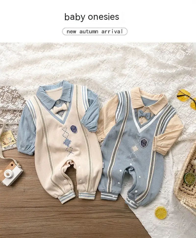 Autumn Baby One Month Old Jumpsuit Baby Boy Korean Style Long Sleeve