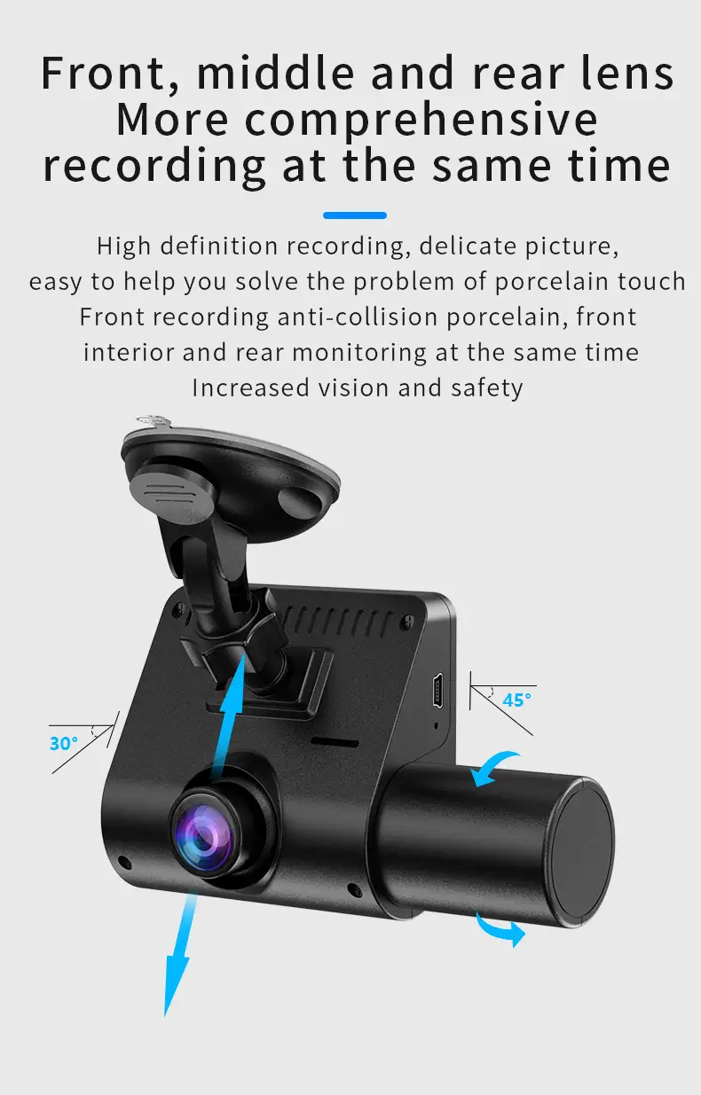 3 Record High-definition Car Recorder 1080P