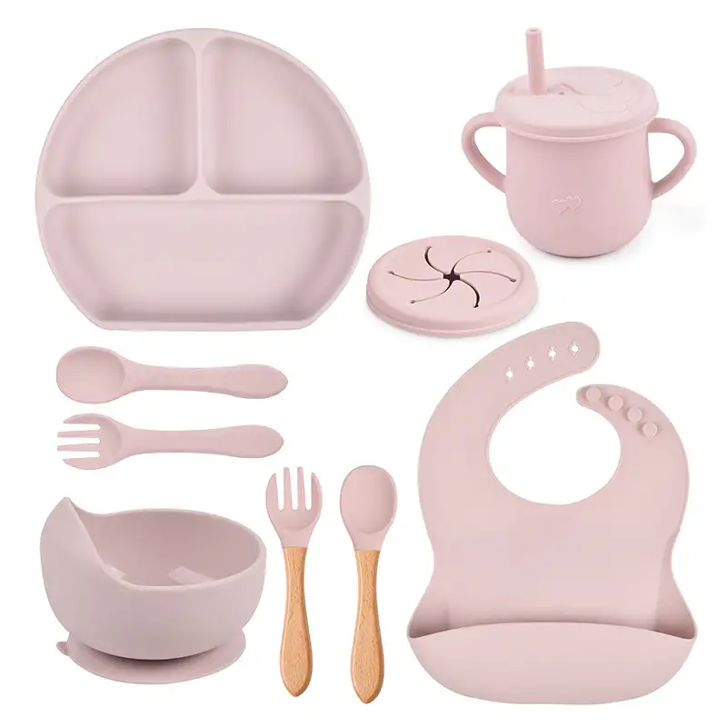 Silicone Solid Color Babies' Tableware Set