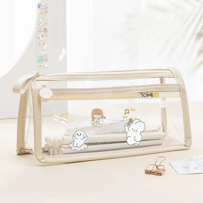 Transparent Double-layer Pencil Case Exam Special Large Capacity