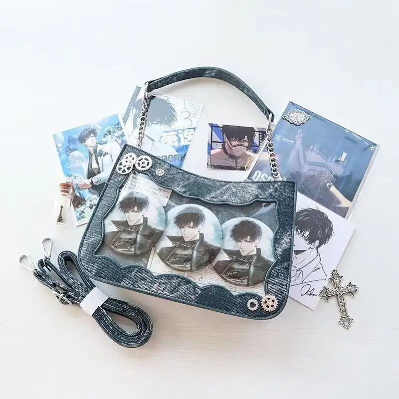 All-matching Transparent Shoulder Crossbody Denim Daily Bag