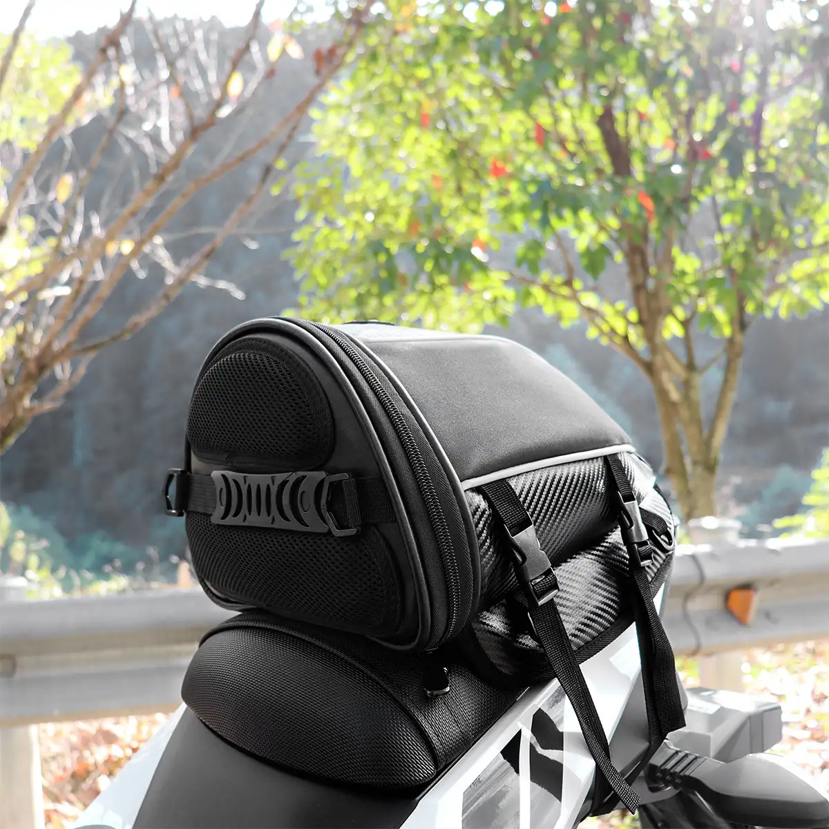 Motorcycle Fuel Tank Rear Seat Tail Side Microfiber Leather Multifunctional Waterproof Crossbody Bag