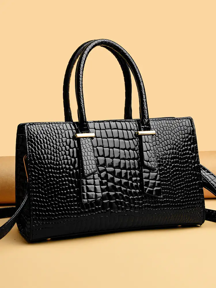 Women's Fashion Retro Crocodile Pattern All-match Shoulder Messenger Bag