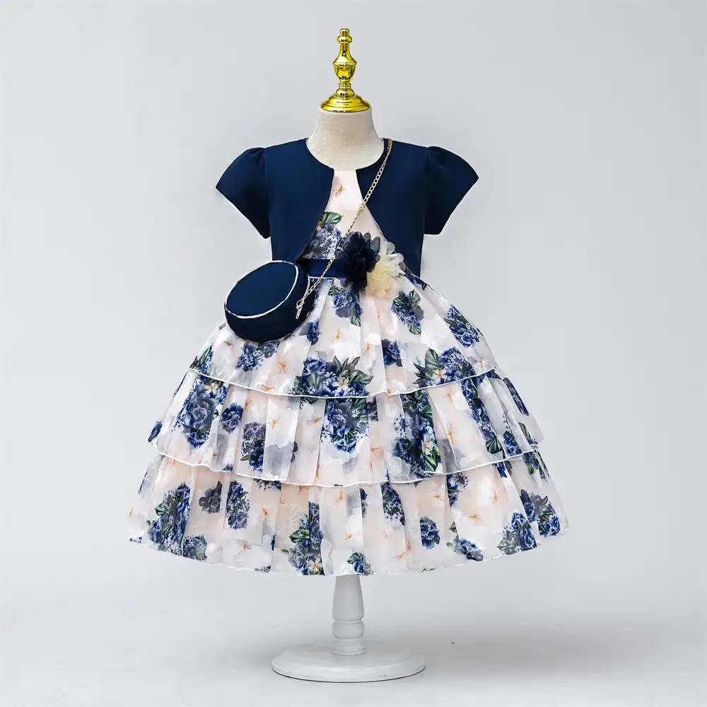 New Dress Girl Short Sleeve Suit Girls' Princess Dress