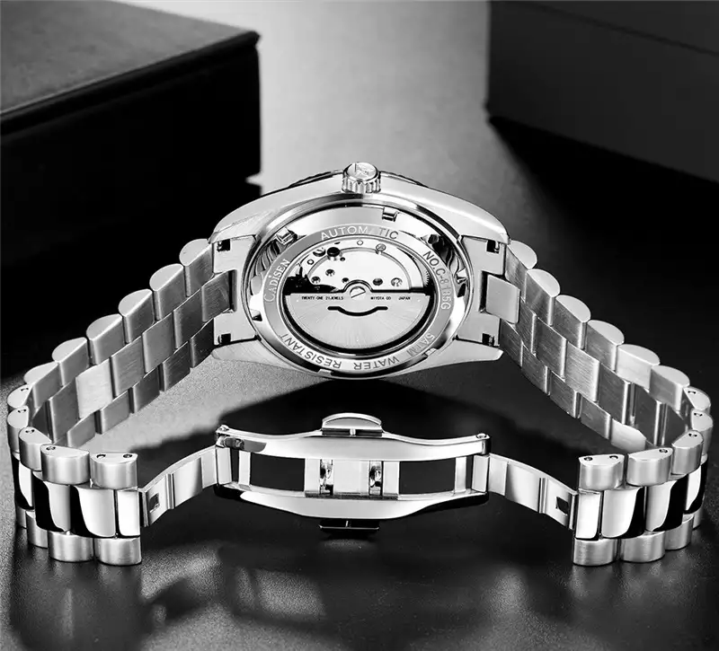 Stainless Steel Shell Automatic Mechanical Men's Sapphire Calendar Watch