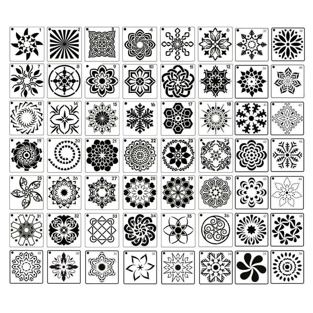 Mandala Painting Template 36 Auxiliary Wall Painting Spray Painting DIY Hollow Template