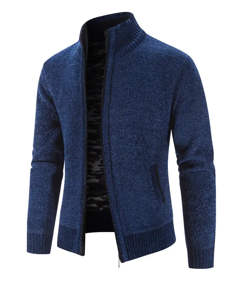 Men's Jacket Knitwear Autumn And Winter Fleece Lined Padded Warm Keeping Cardigan