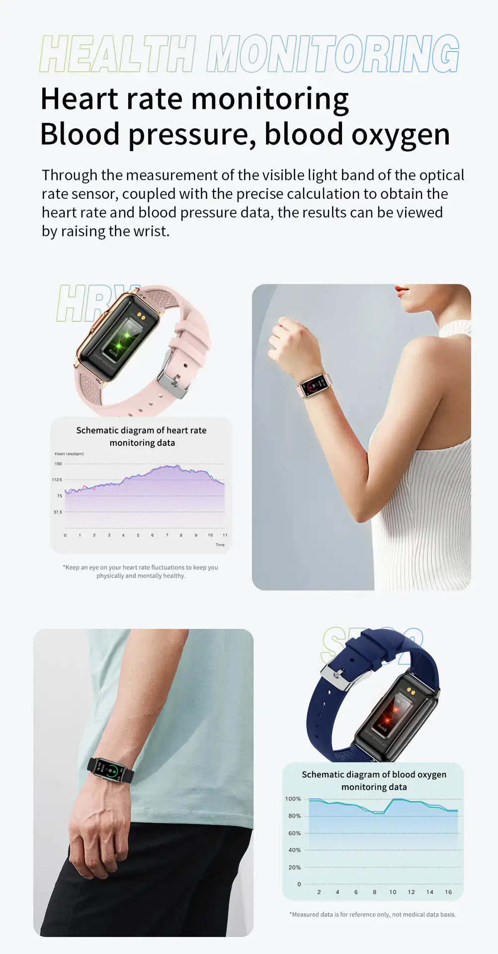 Outdoor Smart Sport Bracelet Multi-functional Health Monitoring Watch Women