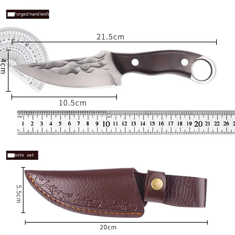 Outdoor Multi-functional Red Color Wooden Handle Knife