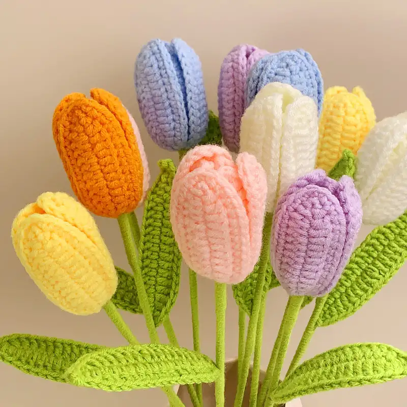 Hand Crochet Tulip Immortal Flower