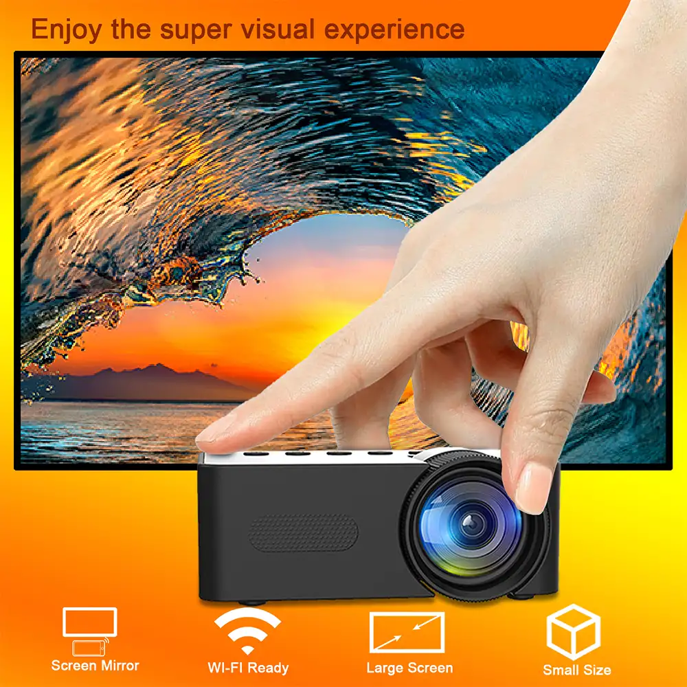 YT100 Home Mini Portable Projector USB Power Supply HD Home Small Wireless Same Screen Phone Projection