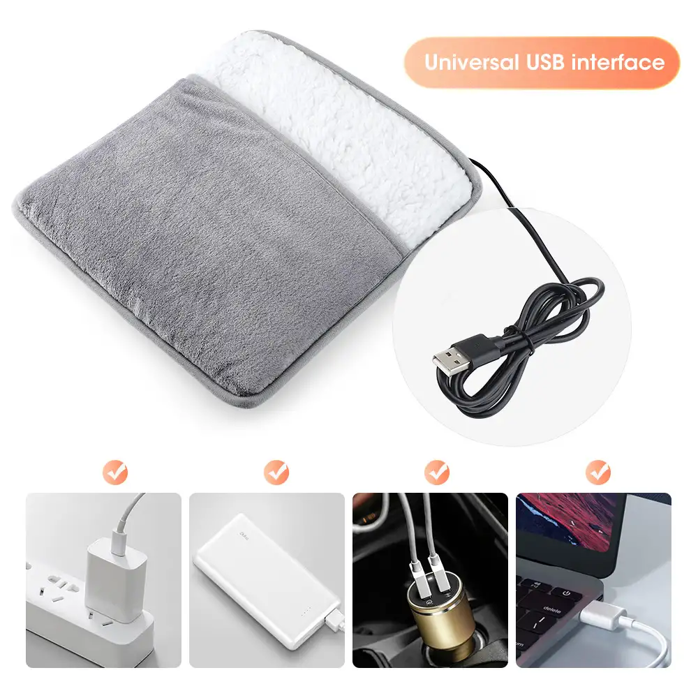 Flannel USB Plug In Foot Warmth Home Smart