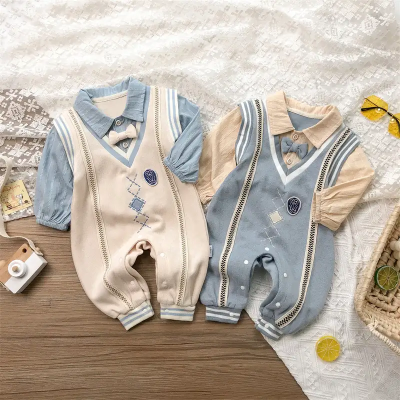 Autumn Baby One Month Old Jumpsuit Baby Boy Korean Style Long Sleeve