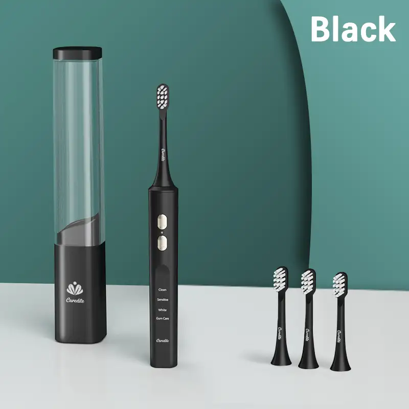 Caredite Newest Travel Electronic Toothbrush With Ultraviolet Disinfection Function Case Suit, 4 Cleaning Modes With 3 Power Model, 45 Days Long Lasting Battery Life