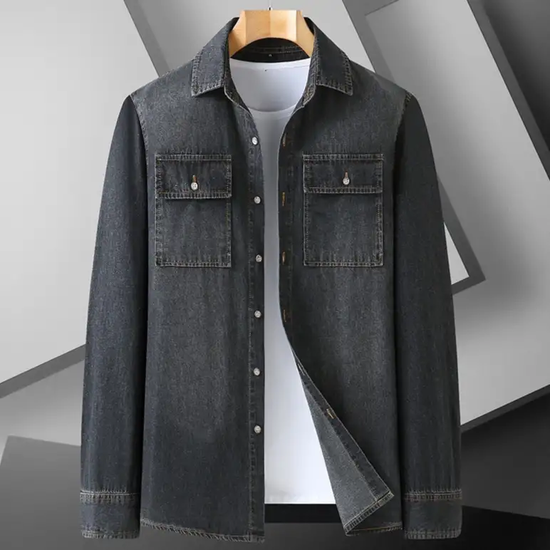 Denim Long Sleeve Shirt Casual Coat