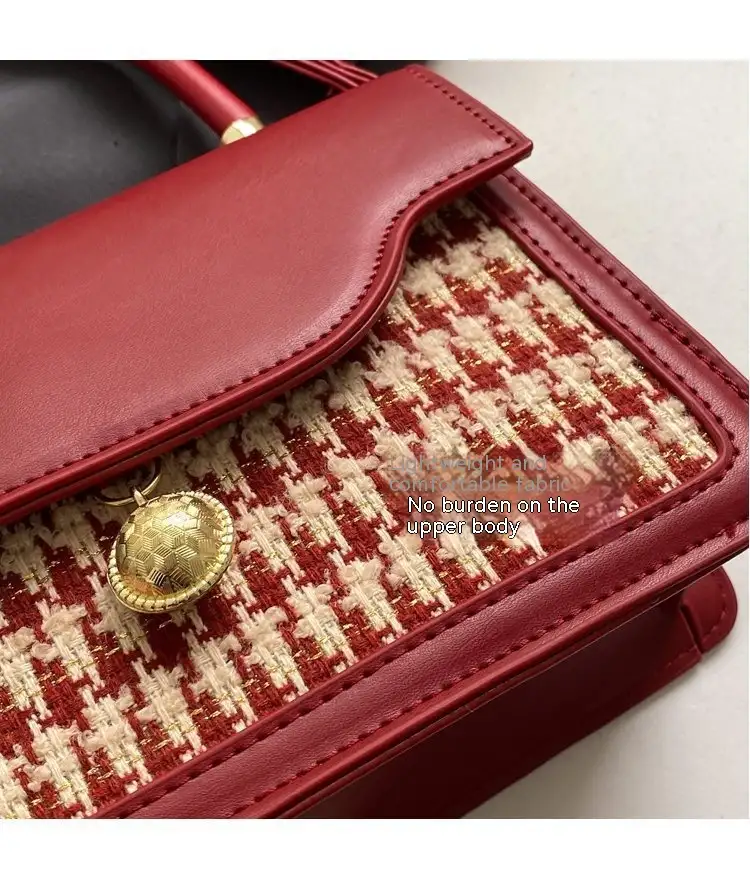 Woolen Texture Shoulder Small Square Bag