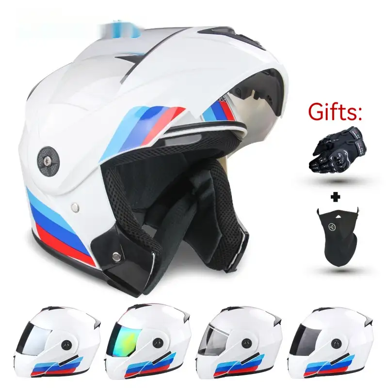 Electric Motorcycle Double Lens Exposed Men And Women Motorcycle Helmet