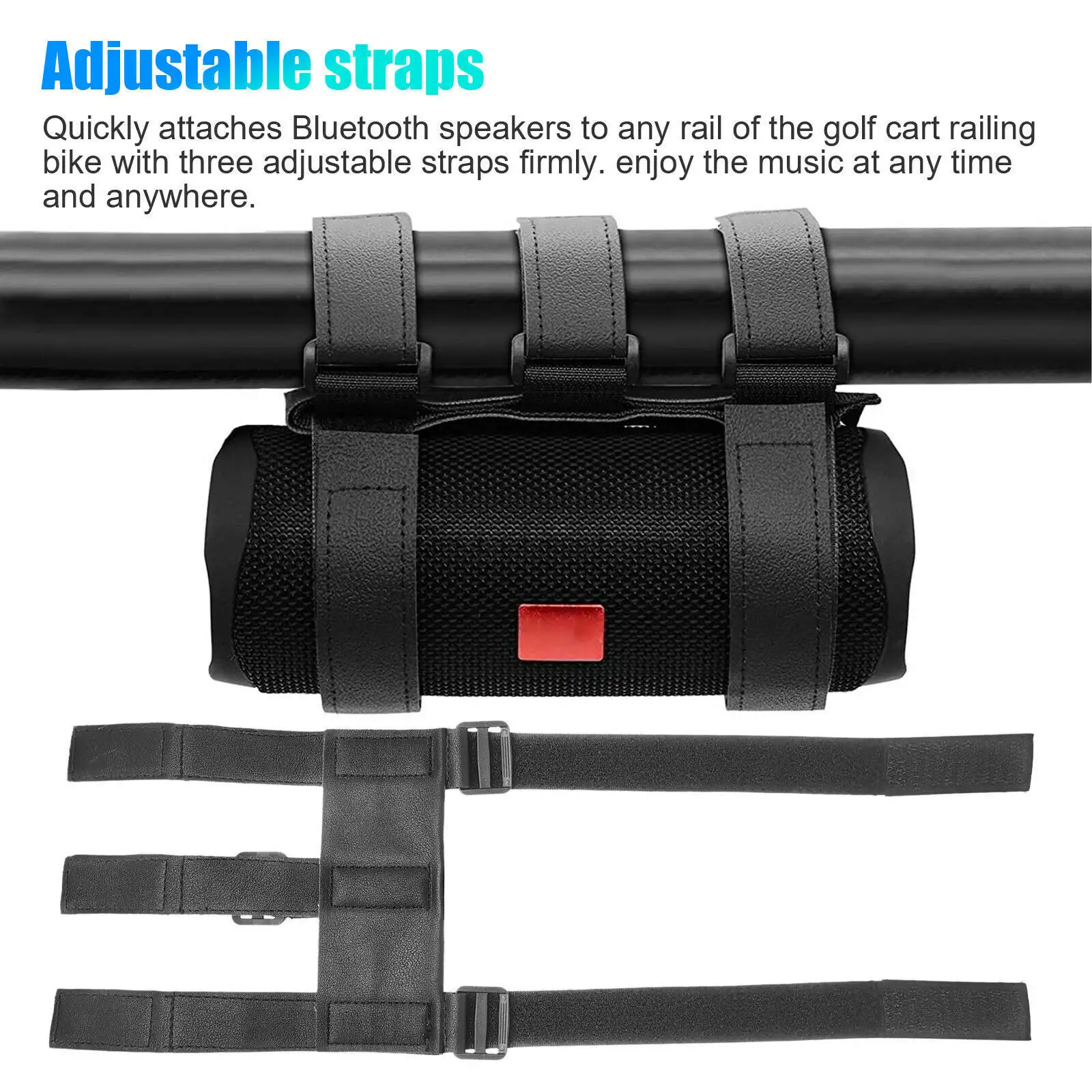 Bluetooth Speaker Mount Bike Adjustable Strap Accessories For Golf Cart Bicycle