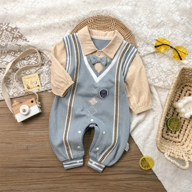 Autumn Baby One Month Old Jumpsuit Baby Boy Korean Style Long Sleeve