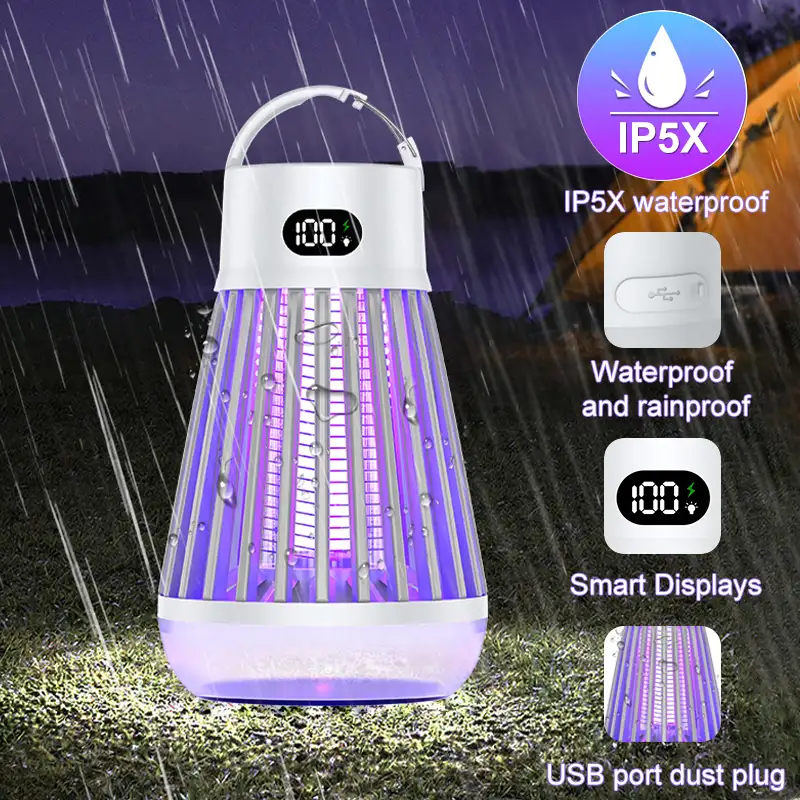 Digital Display Mosquito Killer Lamp Electric Shock Mosquito Trap Light Radiationless Insect Repellent Trap For Bedroom Outdoor Summer Gadgets