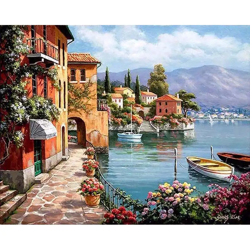 Landscape Flower Diy Digital Oil Painting