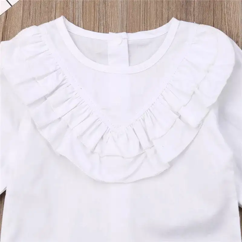 Children's Clothing Spring And Autumn Infant Toddler Fresh White Jersey Denim Skirt Suit