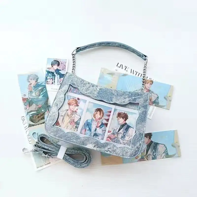 All-matching Transparent Shoulder Crossbody Denim Daily Bag