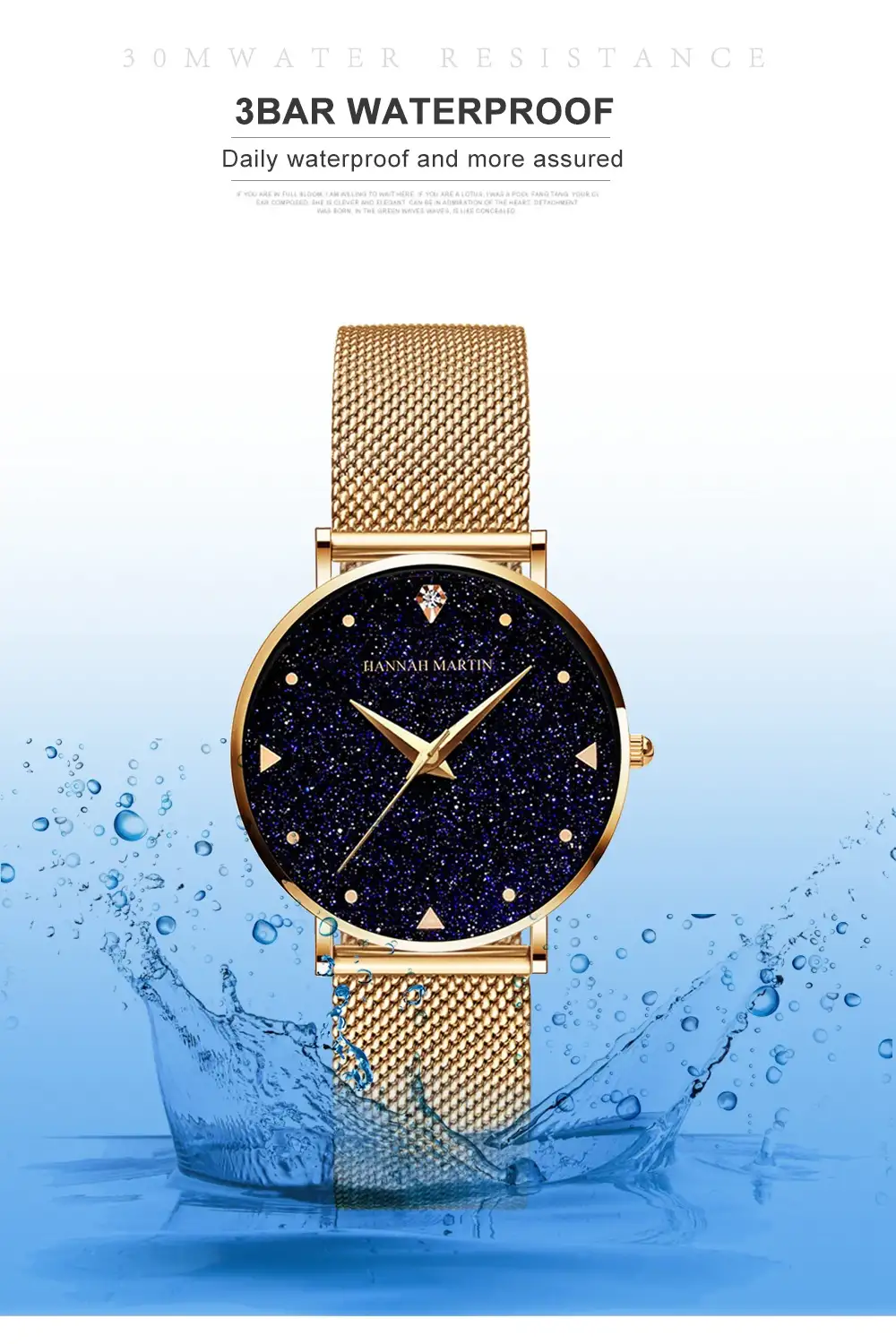 Women's Waterproof Starry Simple Quartz Watch