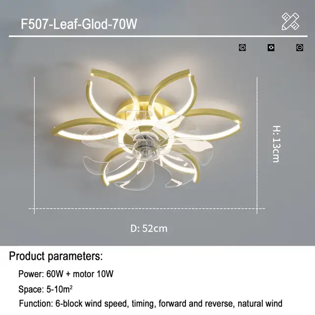 Light Luxury Household Intelligent Suction Fan Lamp