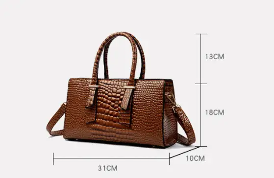 Women's Fashion Retro Crocodile Pattern All-match Shoulder Messenger Bag